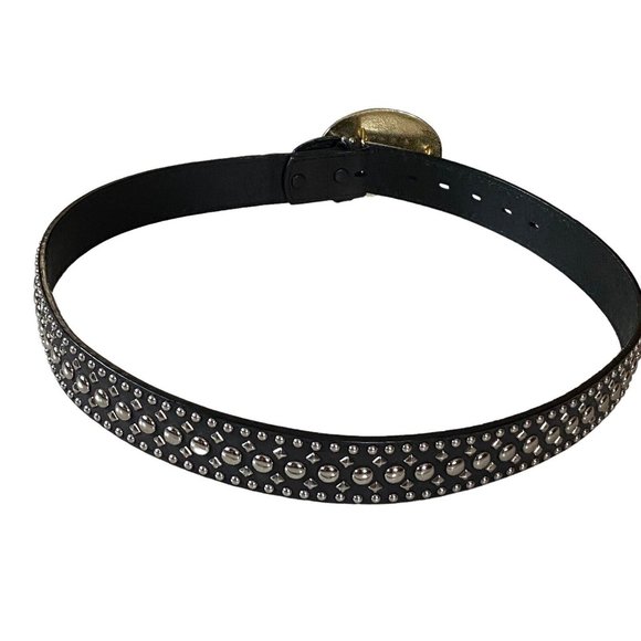 Ivan Silver Gold Engraved Horse Head Buckle Studded Tooled Rodeo Cowboy Belt 38 - Picture 3 of 12